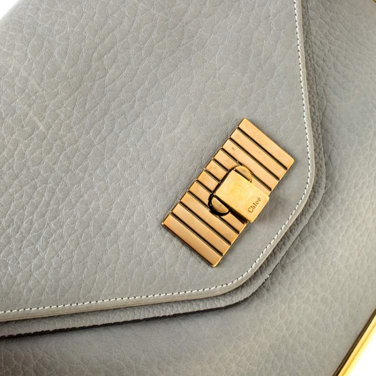 Pre Owned Chloe Grey Leather Sally Medium Shoulder Bag