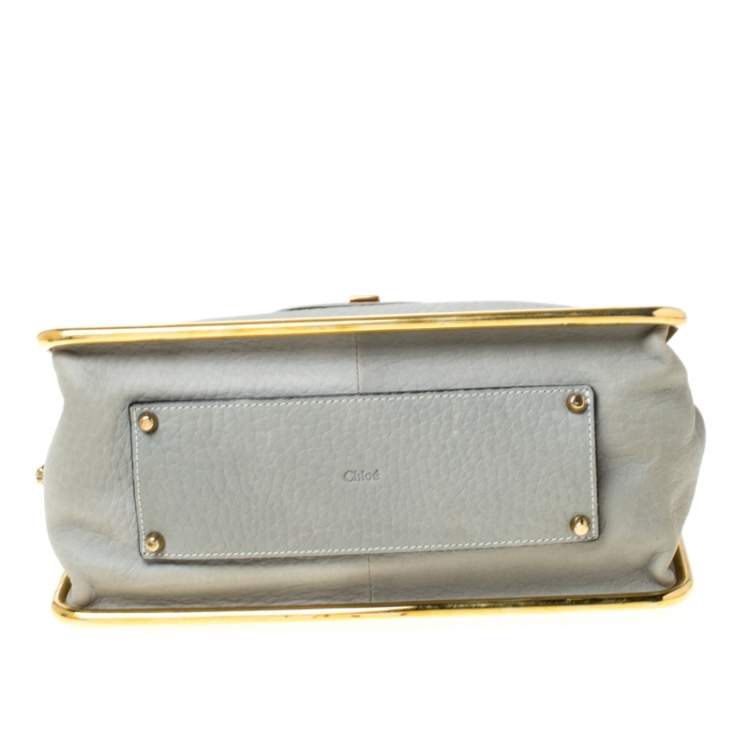 Pre Owned Chloe Grey Leather Sally Medium Shoulder Bag