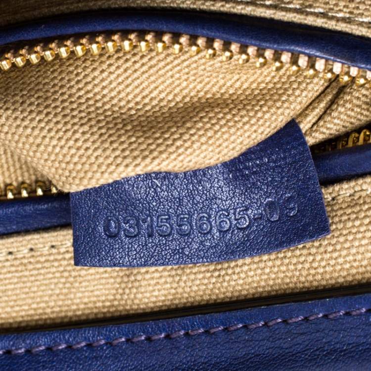 Pre Owned Chloe Blue Leather Motty Crossbody Bag 