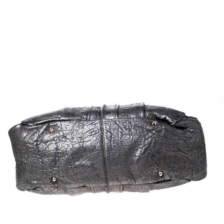 Pre Owned Chloe Silver Leather Heloise Satchel