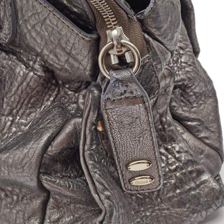 Pre Owned Chloe Silver Leather Heloise Satchel