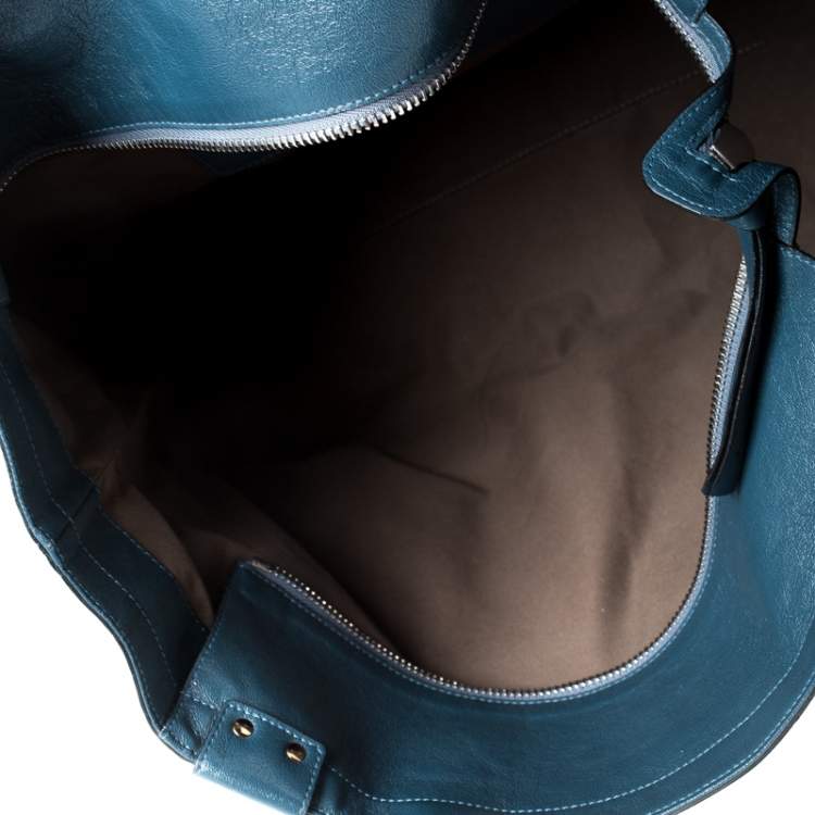 Pre Owned Chloe Blue Leather Eclipse Tote