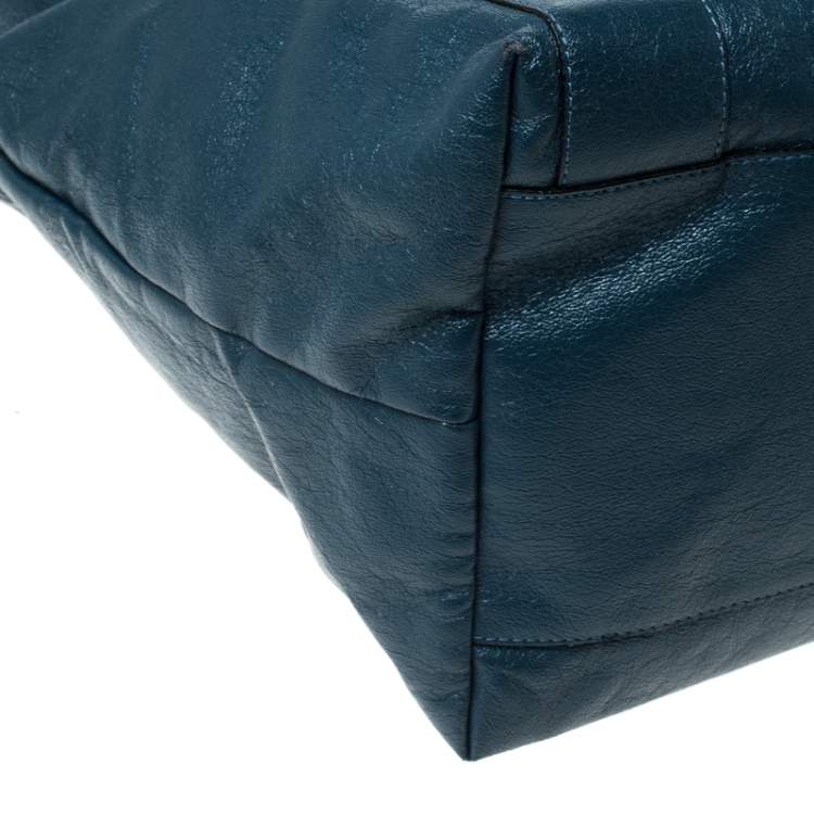 Pre Owned Chloe Blue Leather Eclipse Tote