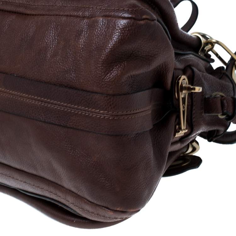 Pre Owned Chloe Brown Leather Paraty Shoulder Bag
