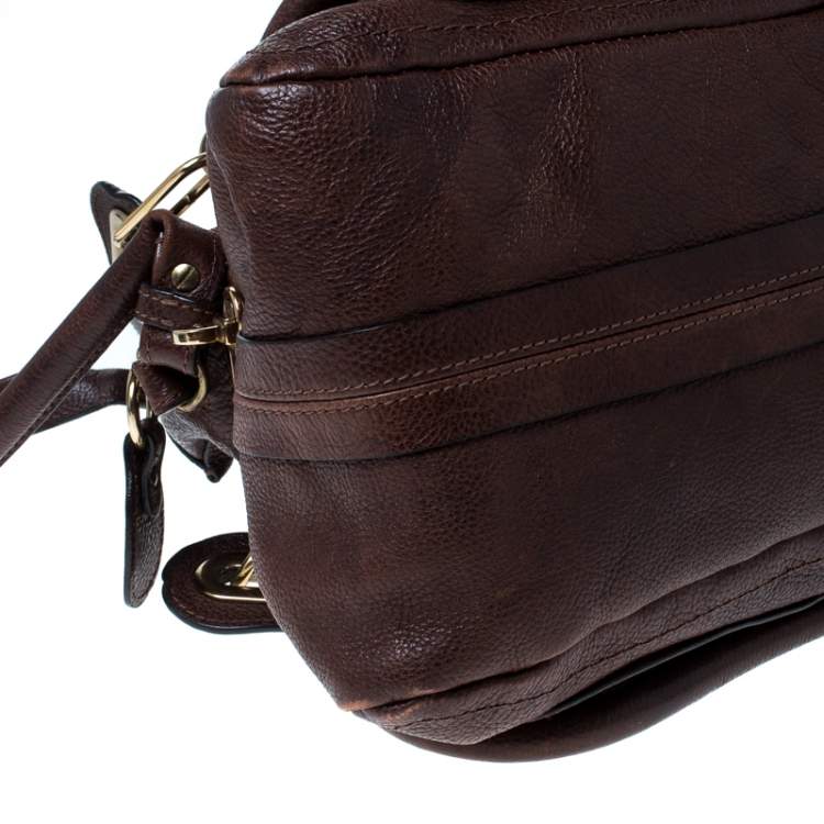 Pre Owned Chloe Brown Leather Paraty Shoulder Bag