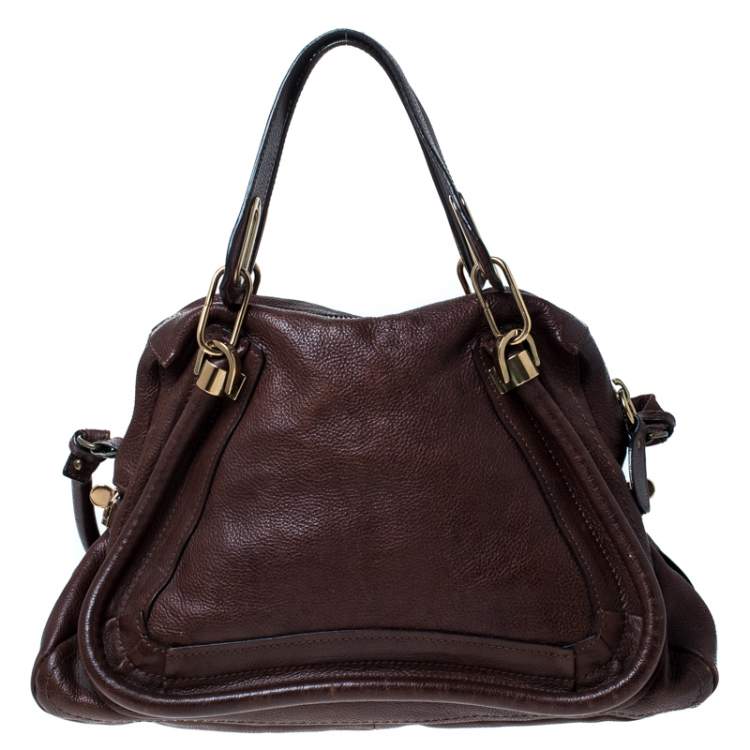 Pre Owned Chloe Brown Leather Paraty Shoulder Bag
