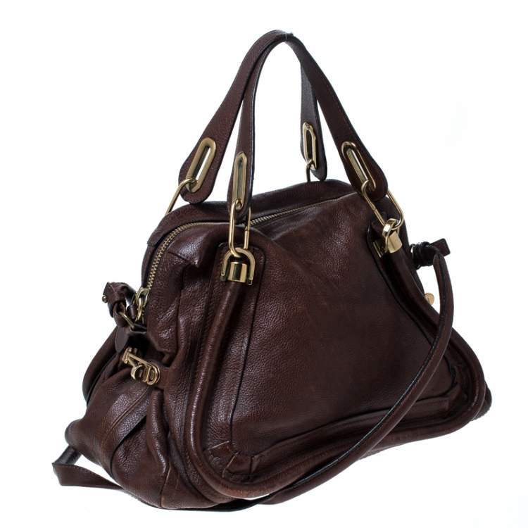 Pre Owned Chloe Brown Leather Paraty Shoulder Bag
