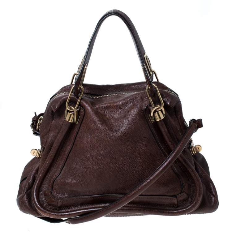 Pre Owned Chloe Brown Leather Paraty Shoulder Bag