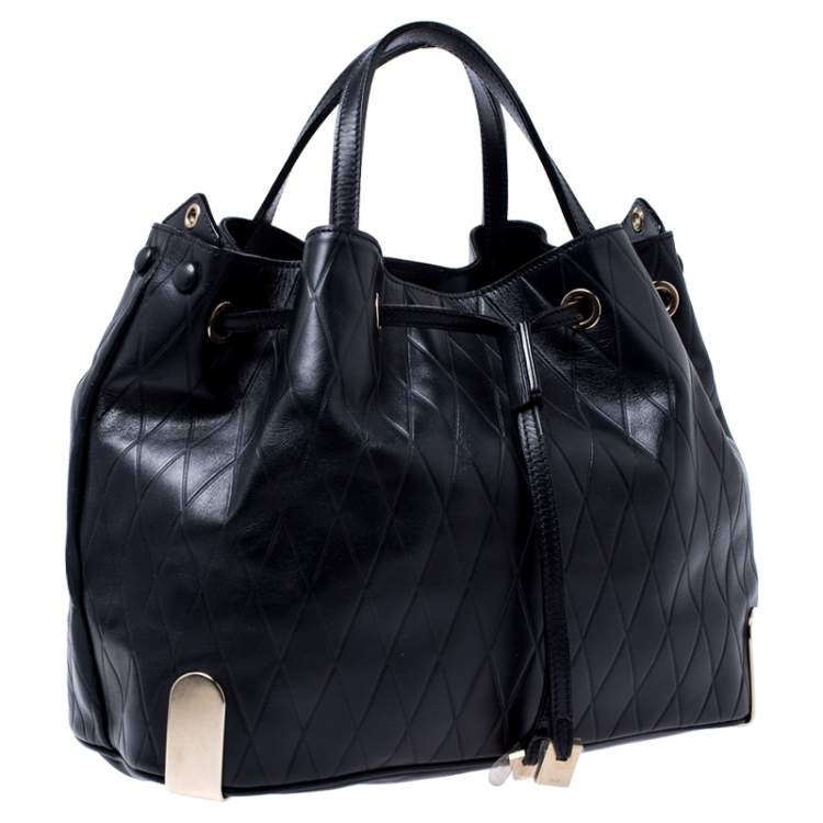 Pre Owned Chloe Black Quilted Leather Charlie Bucket Bag 