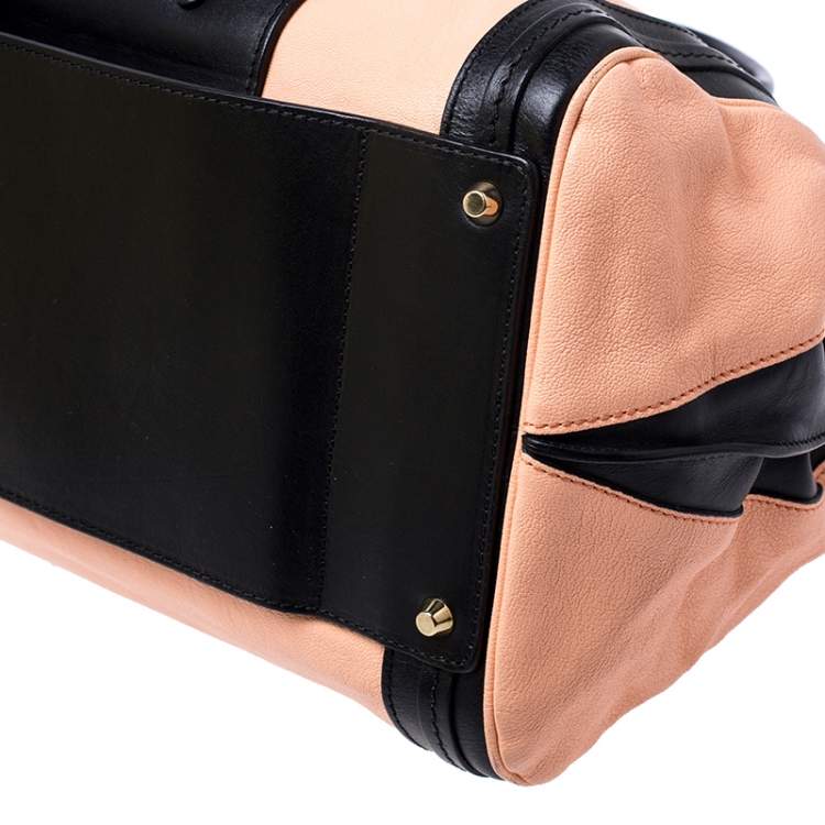 Pre Owned Chloe Orange/Black Leather Large Alice Satchel