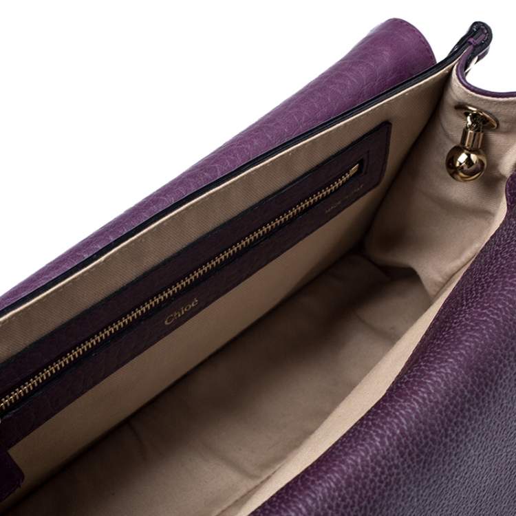مملوكة مسبقًا Chloe Purple Leather Medium Sally Shoulder Bag