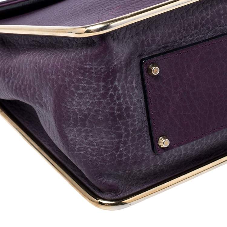 مملوكة مسبقًا Chloe Purple Leather Medium Sally Shoulder Bag