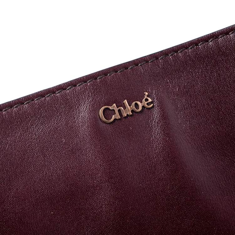 Pre Owned Chloe Burgundy Leather Top Handle Bag