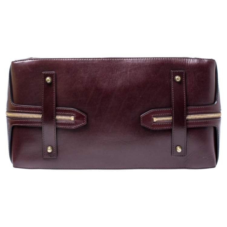 Pre Owned Chloe Burgundy Leather Top Handle Bag