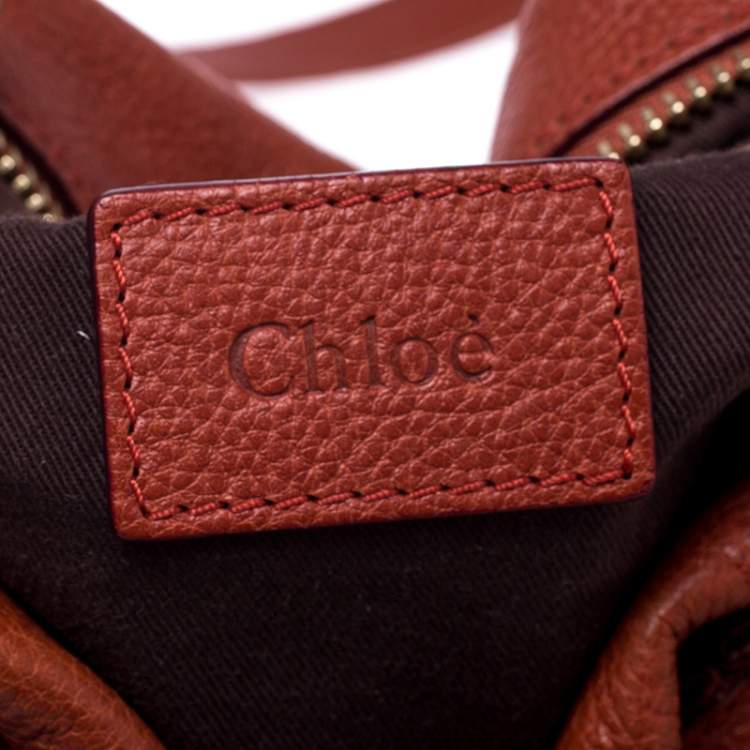 Pre Owned Chloe Orange Leather Medium Paraty Shoulder Bag