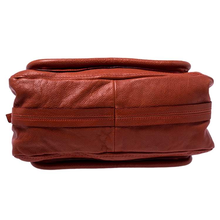 Pre Owned Chloe Orange Leather Medium Paraty Shoulder Bag