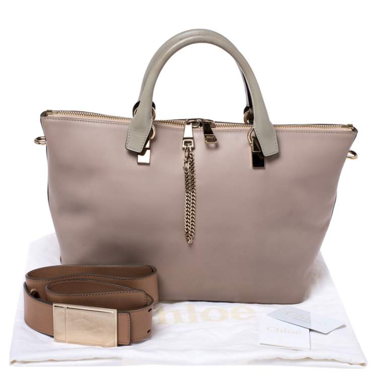 Pre Owned Chloe Beige/Brown Leather Medium Baylee Tote