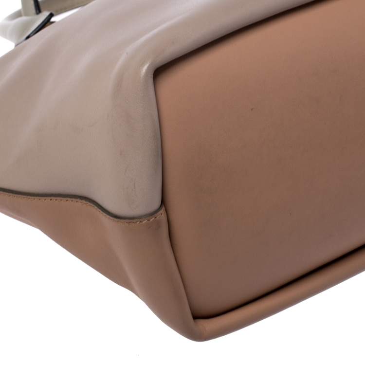 Pre Owned Chloe Beige/Brown Leather Medium Baylee Tote