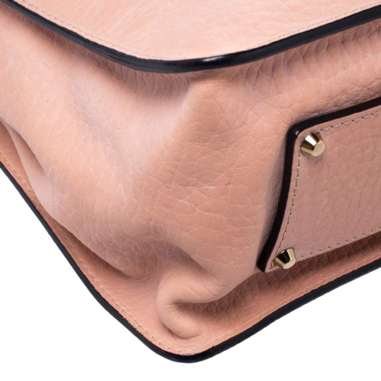 Pre Owned Chloe Coral Orange Leather Medium Sally Flap Shoulder Bag