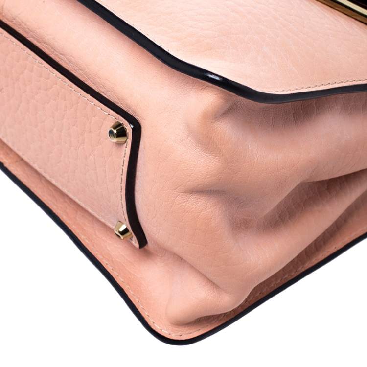 Pre Owned Chloe Coral Orange Leather Medium Sally Flap Shoulder Bag