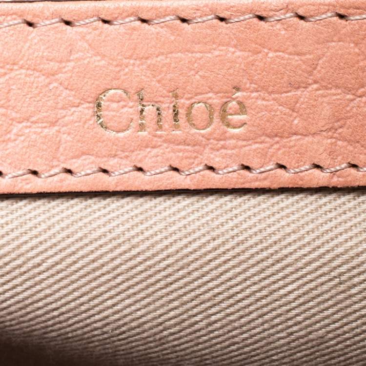 Pre Owned Chloe Coral Orange Leather Medium Sally Flap Shoulder Bag