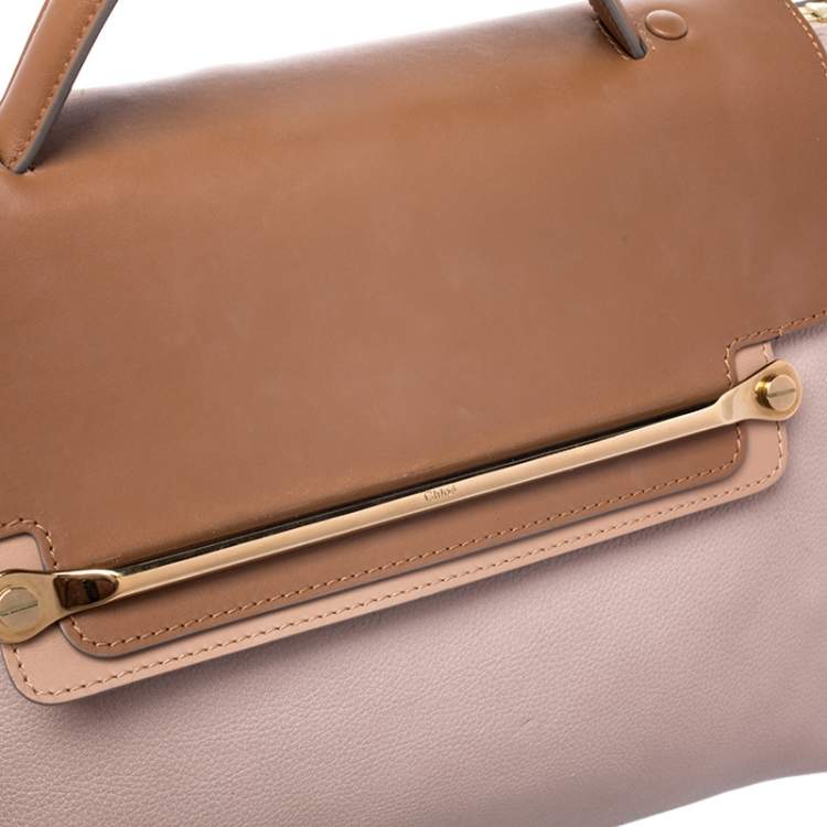 Pre Owned Chloe Tricolor Leather Large Clare Shoulder Bag