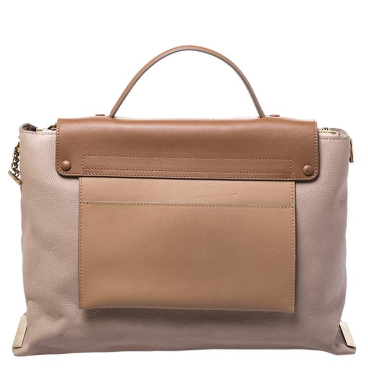 Pre Owned Chloe Tricolor Leather Large Clare Shoulder Bag