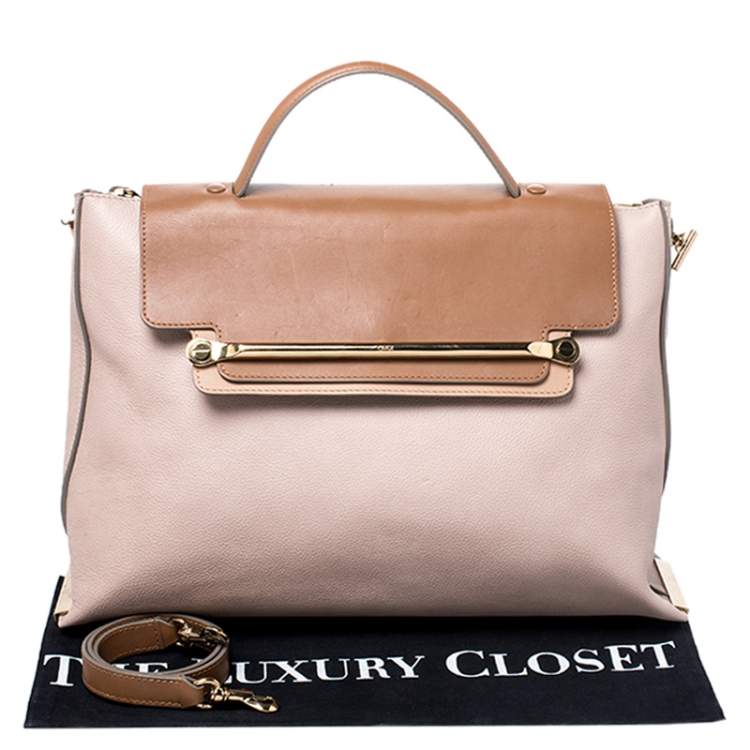 Pre Owned Chloe Tricolor Leather Large Clare Shoulder Bag