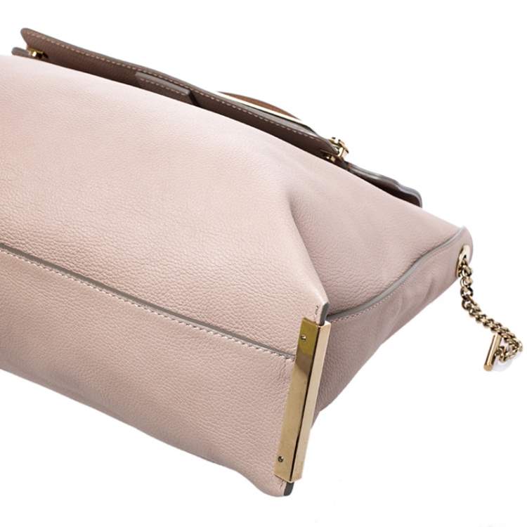 Pre Owned Chloe Tricolor Leather Large Clare Shoulder Bag