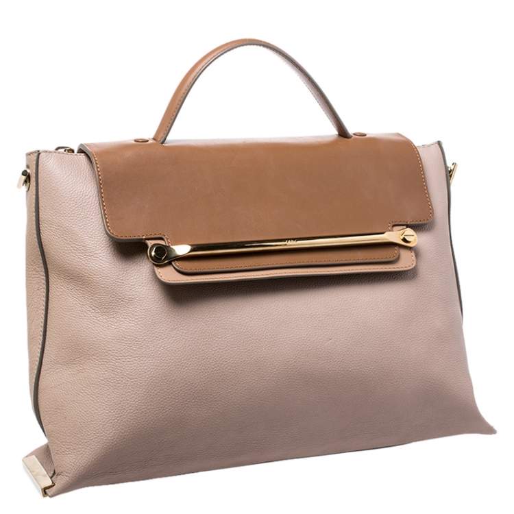 Pre Owned Chloe Tricolor Leather Large Clare Shoulder Bag