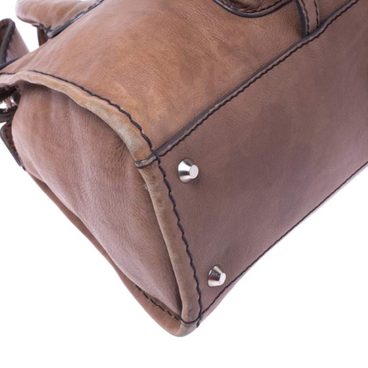 مملوكة مسبقًا Chloe Brown Leather Edith Satchel 