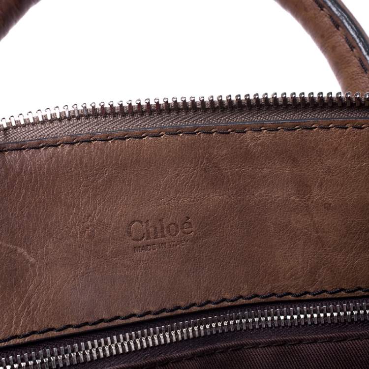 مملوكة مسبقًا Chloe Brown Leather Edith Satchel 