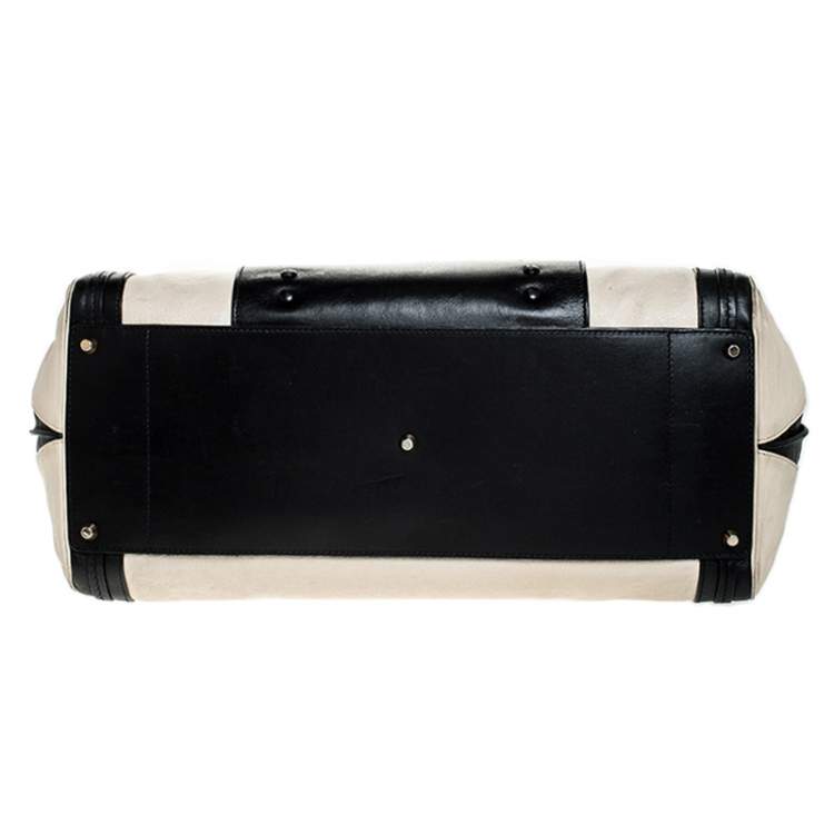 Pre Owned Chloe Black/Beige Leather Alison Satchel
