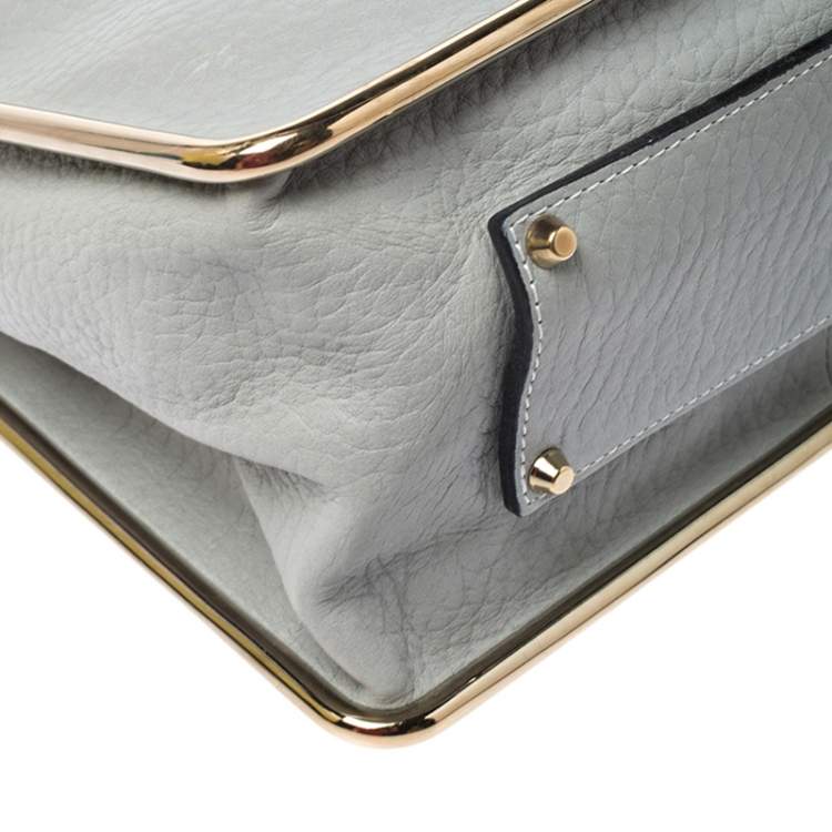 Pre Owned Chloe Pale Blue Leather Medium Sally Flap Shoulder Bag