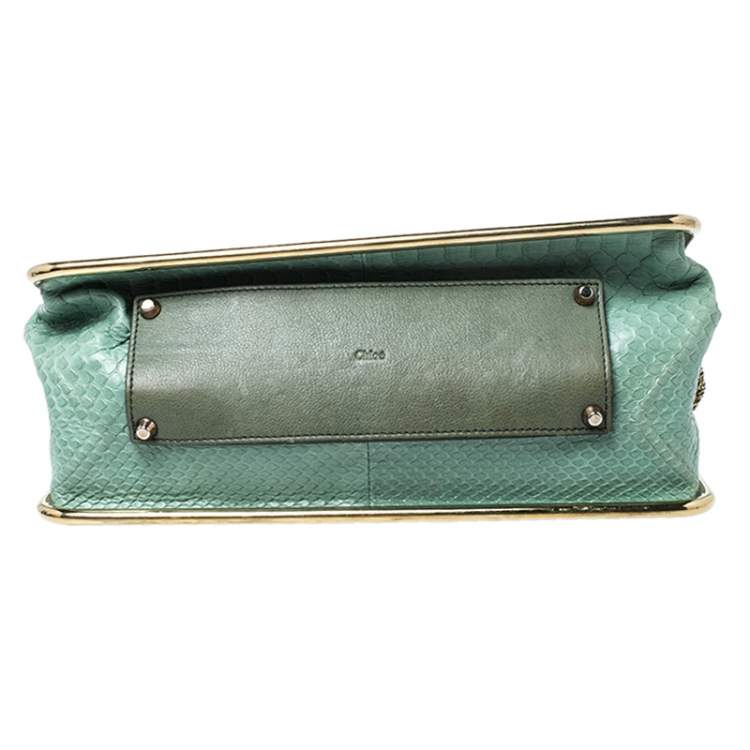 Pre Owned Chloe Bicolor Python and Leather Medium Sally Shoulder Bag