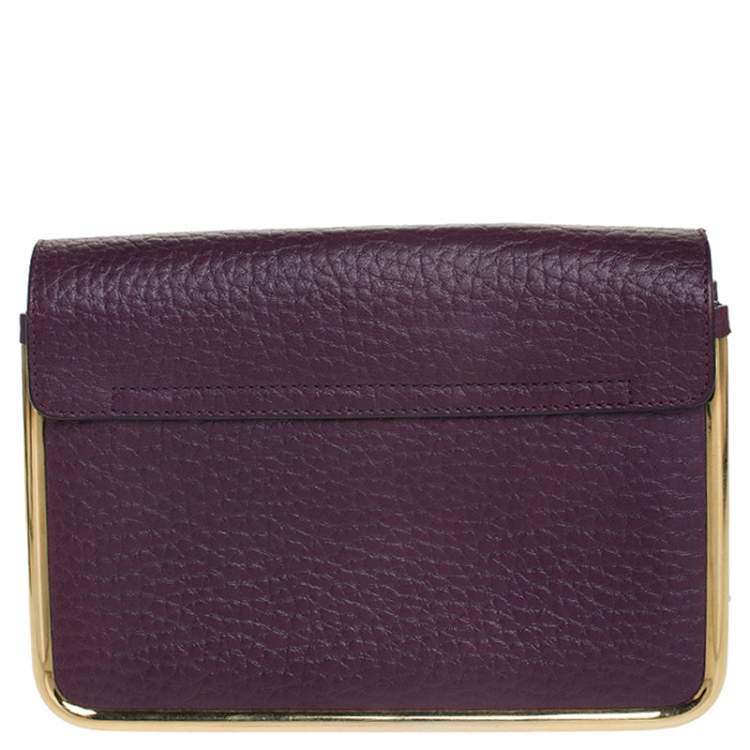 Pre Owned Chloe Purple Leather Small Sally Shoulder Bag