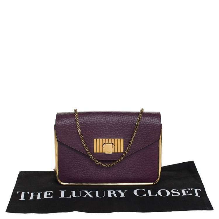 Pre Owned Chloe Purple Leather Small Sally Shoulder Bag