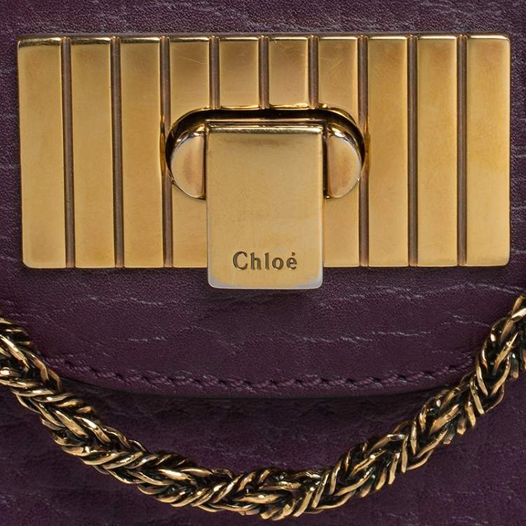 Pre Owned Chloe Purple Leather Small Sally Shoulder Bag