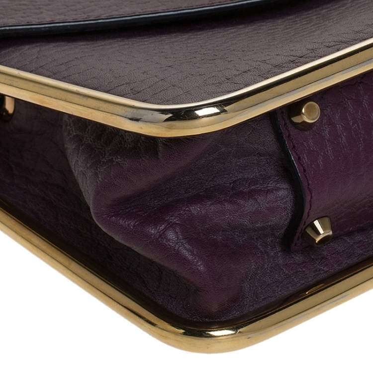 Pre Owned Chloe Purple Leather Small Sally Shoulder Bag