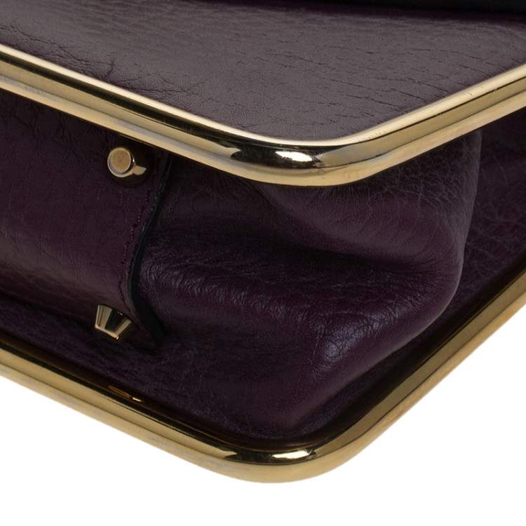 Pre Owned Chloe Purple Leather Small Sally Shoulder Bag