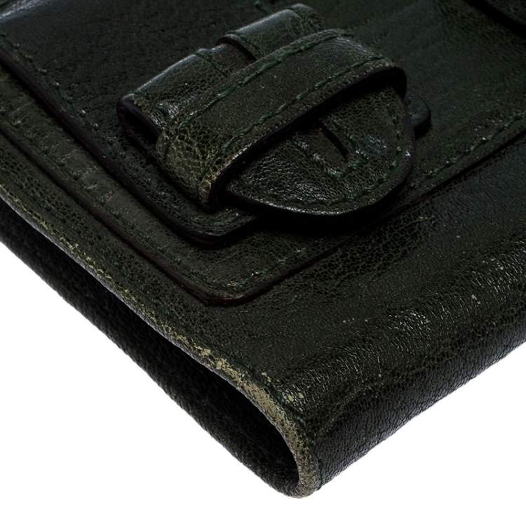 Pre Owned Chloe Green Leather Bifold Wallet