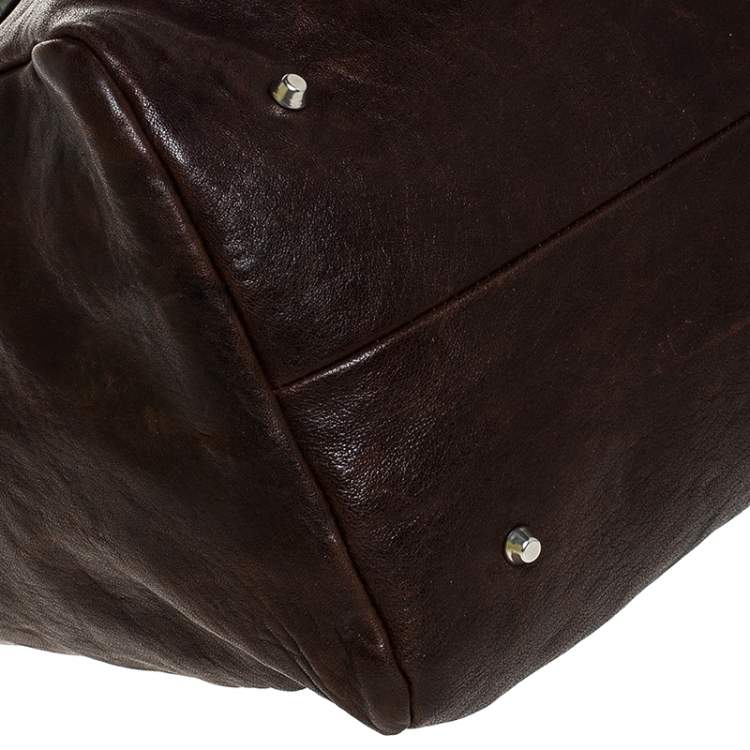 Pre Owned Chloe Brown Leather Vintage Chain Tote