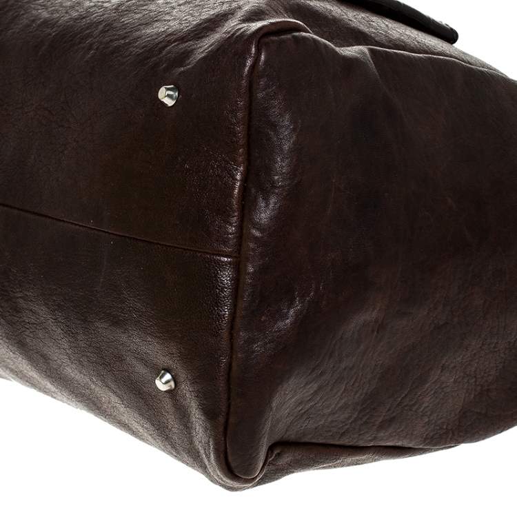Pre Owned Chloe Brown Leather Vintage Chain Tote