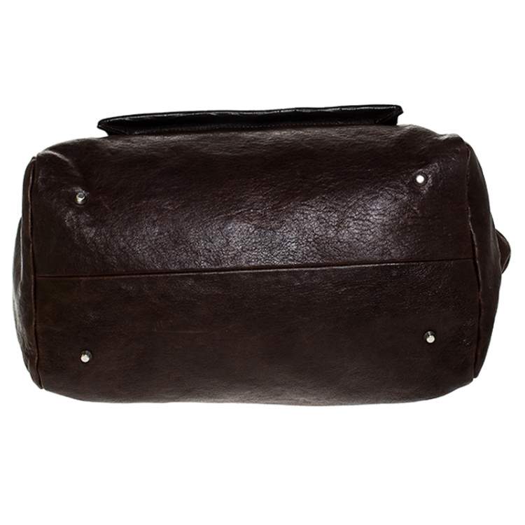 Pre Owned Chloe Brown Leather Vintage Chain Tote