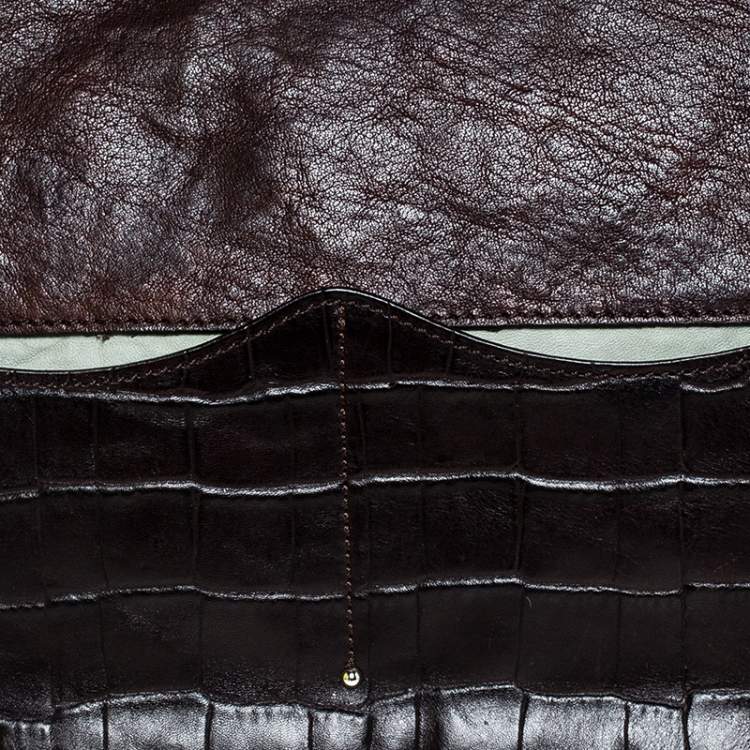 Pre Owned Chloe Brown Leather Vintage Chain Tote