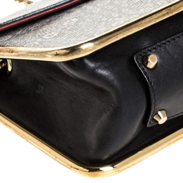 مملوكة مسبقًا Chloe Beige Lizard and Leather Frame Sally Shoulder Bag