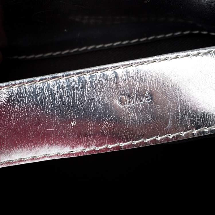 Pre Owned Chloe Metallic Silver Leather Fanny Crossbody Bag 