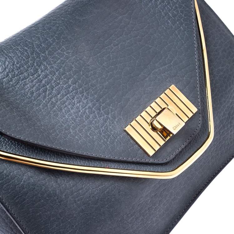 Pre Owned Chloe Grey Leather Medium Sally Flap Shoulder Bag