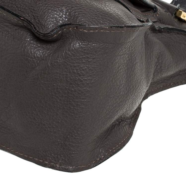 Pre Owned Chloe Dark Brown Leather Medium Marcie Shoulder Bag