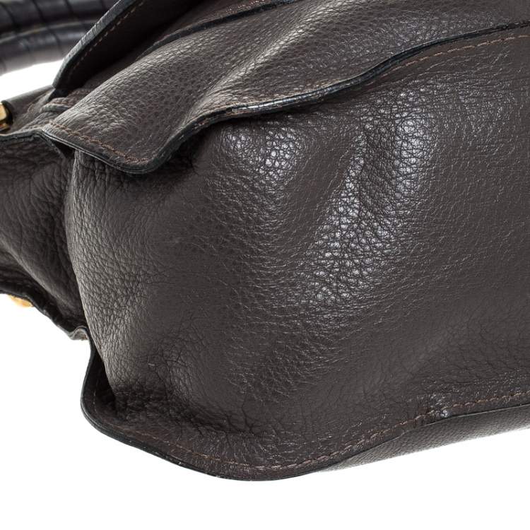 Pre Owned Chloe Dark Brown Leather Medium Marcie Shoulder Bag